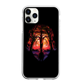 Чехол для iPhone 11 Pro матовый с принтом Очень странные дела в городе Новоалтайск, Силикон |  | stranger things | деревья | дети | лес | луна | монстр. ночь | очень странные дела | очертания | свет | сериалы | силуэты