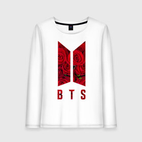 Женский лонгслив хлопок с принтом BTS Roses в городе Новоалтайск, 100% хлопок |  | bangtan | beyond | boys | bts | bulletproof | k pop | roses | scene | suga | the | арэма | бтс | джин | корейский | лого | логотип | музыка | поп | розы | чина | шуга