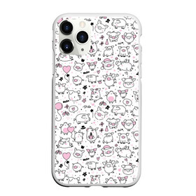 Чехол для iPhone 11 Pro матовый с принтом Новогодние поросята в городе Новоалтайск, Силикон |  | белый | боров | воздушный | год | горошек | дед | дерево | домашняя | елка | животные | зима | кабан | клаус | красная | мороз | новый год | поросенок | праздник | пятачок | рождество | с новым годом