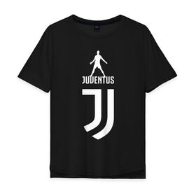 Мужская футболка хлопок Oversize с принтом Ronaldo - Juventus в городе Новоалтайск, 100% хлопок | свободный крой, круглый ворот, “спинка” длиннее передней части | champion | cr7 | cristiano | game | goal | italy | juventus | madrid | real | ronaldo | spain | team | буффон | гол | дибала | золотой мяч | игрок | испания | италия | криштиану | мадрид | португалия | реал | роналду | спорт | тренер | футбол | 