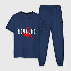 Мужская пижама хлопок с принтом Ronaldo в городе Новоалтайск, 100% хлопок | брюки и футболка прямого кроя, без карманов, на брюках мягкая резинка на поясе и по низу штанин
 | champion | cr7 | cristiano | game | goal | italy | juventus | madrid | real | ronaldo | spain | team | буффон | гол | дибала | золотой мяч | игрок | испания | италия | криштиану | мадрид | португалия | реал | роналду | спорт | тренер | футбол | 