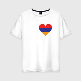 Женская футболка хлопок Oversize с принтом Love Armenia в городе Новоалтайск, 100% хлопок | свободный крой, круглый ворот, спущенный рукав, длина до линии бедер
 | 