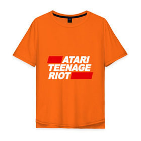 Мужская футболка хлопок Oversize с принтом Atari Teenage Riot в городе Новоалтайск, 100% хлопок | свободный крой, круглый ворот, “спинка” длиннее передней части | atari | atr | digital | hardcore | music | punk | rave | riot | rock | teenage | музыка | панк | рок
