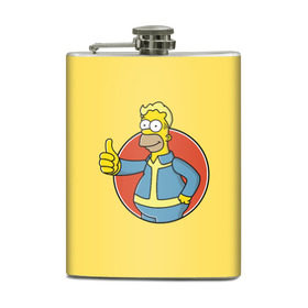 Фляга с принтом Homer Fallout в городе Новоалтайск, металлический корпус | емкость 0,22 л, размер 125 х 94 мм. Виниловая наклейка запечатывается полностью | Тематика изображения на принте: bart | comedy | familt | homer | lisa | maggie | marge | mult | series | simpson | simpsons | springfield | барт | гомер | комедия | лиза | мардж | мэгги | прикол | приколы | семья | сериал | симпсон | симпсоны | спрингфилд