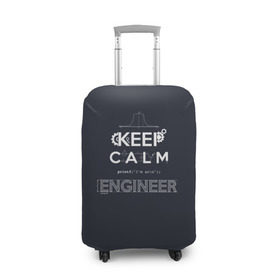 Чехол для чемодана 3D с принтом Keep Calm Engineer в городе Новоалтайск, 86% полиэфир, 14% спандекс | двустороннее нанесение принта, прорези для ручек и колес | admin | administrator | calm | code | coder | coding | engineer | job | keep | programmer | администратор | айти | инженер | код | кодинг | программа | программист | профессия | сисадмин