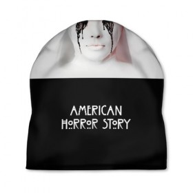 Шапка 3D с принтом American Horror Story в городе Новоалтайск, 100% полиэстер | универсальный размер, печать по всей поверхности изделия | ahs | american horror story | американская история ужасов | демон | краска | лицо | макияж | монашка | черные глаза