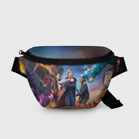 Поясная сумка 3D с принтом Doctor who в городе Новоалтайск, 100% полиэстер | плотная ткань, ремень с регулируемой длиной, внутри несколько карманов для мелочей, основное отделение и карман с обратной стороны сумки застегиваются на молнию | doctor who | jodie whittaker | tardis | time | время | доктор кто | тардис