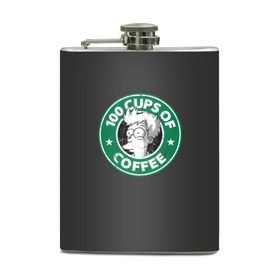 Фляга с принтом 100 cups of coffee в городе Новоалтайск, металлический корпус | емкость 0,22 л, размер 125 х 94 мм. Виниловая наклейка запечатывается полностью | coffee | express | fry | futurama | future | leela | philip | planet | turanga | zoidberg | бендер | будущее | джей | зойдберг | кофе | лила | родригес | сгибальщик | туранга | филип | фрай | футурама