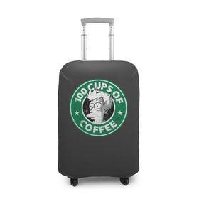 Чехол для чемодана 3D с принтом 100 cups of coffee в городе Новоалтайск, 86% полиэфир, 14% спандекс | двустороннее нанесение принта, прорези для ручек и колес | coffee | express | fry | futurama | future | leela | philip | planet | turanga | zoidberg | бендер | будущее | джей | зойдберг | кофе | лила | родригес | сгибальщик | туранга | филип | фрай | футурама