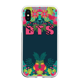 Чехол для iPhone XS Max матовый с принтом BTS праздничный в городе Новоалтайск, Силикон | Область печати: задняя сторона чехла, без боковых панелей | Тематика изображения на принте: bangtan boys | j hope | jimin | jin | jungkook | k pop | rm | suga | v | кей | поп