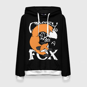 Женская толстовка 3D с принтом Crazy Like a Fox в городе Новоалтайск, 100% полиэстер  | двухслойный капюшон со шнурком для регулировки, мягкие манжеты на рукавах и по низу толстовки, спереди карман-кенгуру с мягким внутренним слоем. | crazy | cute | fox | foxes | ginger | like | tail | безумие | безумная | забавная | лис | лиса | лисица | лисицы | лисичка | лисички | лисы | милая | рыжая | рыжие | смешная | фыр | хвост | хвосты