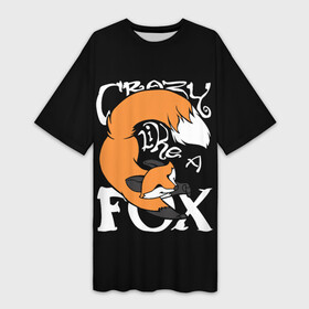 Платье-футболка 3D с принтом Crazy Like a Fox в городе Новоалтайск,  |  | crazy | cute | fox | foxes | ginger | like | tail | безумие | безумная | забавная | лис | лиса | лисица | лисицы | лисичка | лисички | лисы | милая | рыжая | рыжие | смешная | фыр | хвост | хвосты