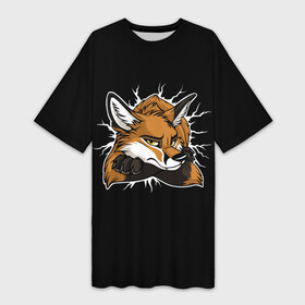 Платье-футболка 3D с принтом Лис Уверен в Себе в городе Новоалтайск,  |  | cute | fox | foxes | ginger | tail | забавная | лис | лиса | лисица | лисицы | лисичка | лисички | лисы | милая | рыжая | рыжие | смешная | фыр | хвост | хвосты