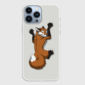 Чехол для iPhone 13 Pro Max с принтом Лис Вцепился в городе Новоалтайск,  |  | Тематика изображения на принте: cute | fox | foxes | ginger | tail | вцепился | забавная | капаркается | лис | лиса | лисица | лисицы | лисичка | лисички | лисы | милая | рыжая | рыжие | смешная | фыр | хвост | хвосты