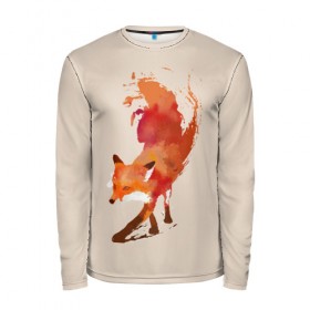 Мужской лонгслив 3D с принтом Paint Fox в городе Новоалтайск, 100% полиэстер | длинные рукава, круглый вырез горловины, полуприлегающий силуэт | Тематика изображения на принте: cute | fox | foxes | ginger | paint | tail | забавная | краска | лис | лиса | лисица | лисицы | лисичка | лисички | лисы | милая | рыжая | рыжие | смешная | фыр | хвост | хвосты