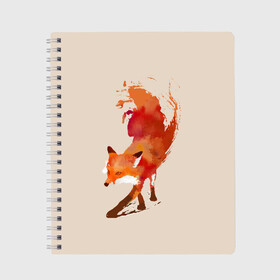 Тетрадь с принтом Paint Fox в городе Новоалтайск, 100% бумага | 48 листов, плотность листов — 60 г/м2, плотность картонной обложки — 250 г/м2. Листы скреплены сбоку удобной пружинной спиралью. Уголки страниц и обложки скругленные. Цвет линий — светло-серый
 | cute | fox | foxes | ginger | paint | tail | забавная | краска | лис | лиса | лисица | лисицы | лисичка | лисички | лисы | милая | рыжая | рыжие | смешная | фыр | хвост | хвосты