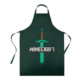 Фартук 3D с принтом Меч Minecraft в городе Новоалтайск, 100% полиэстер | общий размер — 65 х 85 см, ширина нагрудника — 26 см, горловина — 53 см, длина завязок — 54 см, общий обхват в поясе — 173 см. Принт на завязках и на горловине наносится с двух сторон, на основной части фартука — только с внешней стороны | craft | creeper | enderman | mine | minecraft | miner | online | skeleton | sword | tnt | world | zombie | динамит | зомби | игра | игры | кирка | крипер | майнер | майнкрафт | меч | мир | онлайн | скелетон