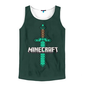 Мужская майка 3D с принтом Меч Minecraft в городе Новоалтайск, 100% полиэстер | круглая горловина, приталенный силуэт, длина до линии бедра. Пройма и горловина окантованы тонкой бейкой | craft | creeper | enderman | mine | minecraft | miner | online | skeleton | sword | tnt | world | zombie | динамит | зомби | игра | игры | кирка | крипер | майнер | майнкрафт | меч | мир | онлайн | скелетон