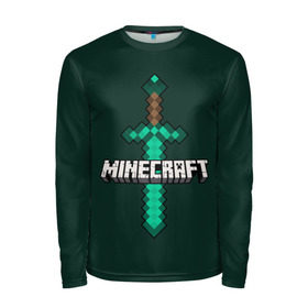 Мужской лонгслив 3D с принтом Меч Minecraft в городе Новоалтайск, 100% полиэстер | длинные рукава, круглый вырез горловины, полуприлегающий силуэт | Тематика изображения на принте: craft | creeper | enderman | mine | minecraft | miner | online | skeleton | sword | tnt | world | zombie | динамит | зомби | игра | игры | кирка | крипер | майнер | майнкрафт | меч | мир | онлайн | скелетон