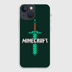 Чехол для iPhone 13 mini с принтом Меч Minecraft в городе Новоалтайск,  |  | craft | creeper | enderman | mine | minecraft | miner | online | skeleton | sword | tnt | world | zombie | динамит | зомби | игра | игры | кирка | крипер | майнер | майнкрафт | меч | мир | онлайн | скелетон