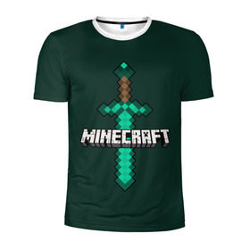 Мужская футболка 3D спортивная с принтом Меч Minecraft в городе Новоалтайск, 100% полиэстер с улучшенными характеристиками | приталенный силуэт, круглая горловина, широкие плечи, сужается к линии бедра | Тематика изображения на принте: craft | creeper | enderman | mine | minecraft | miner | online | skeleton | sword | tnt | world | zombie | динамит | зомби | игра | игры | кирка | крипер | майнер | майнкрафт | меч | мир | онлайн | скелетон