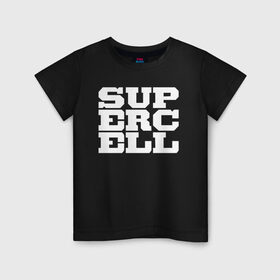Детская футболка хлопок с принтом SUPERCELL в городе Новоалтайск, 100% хлопок | круглый вырез горловины, полуприлегающий силуэт, длина до линии бедер | Тематика изображения на принте: supercell | игра | клеш | клэш | суперселл