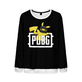 Мужской свитшот 3D с принтом Pikachu PUBG в городе Новоалтайск, 100% полиэстер с мягким внутренним слоем | круглый вырез горловины, мягкая резинка на манжетах и поясе, свободная посадка по фигуре | Тематика изображения на принте: battle | battlegrounds | chicken | dinner | game | games | player | playerunknowns | pubg | royale | unknown | winner | битва | игра | игрок | игры | королевская | курица | обед | пабг | победитель | сковорода | сковородка