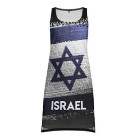 Платье-майка 3D с принтом Israel(Израиль) в городе Новоалтайск, 100% полиэстер | полуприлегающий силуэт, широкие бретели, круглый вырез горловины, удлиненный подол сзади. | israel | urban | город | израиль | мир | путешествие | символика | страны | флаг