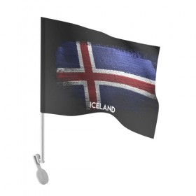 Флаг для автомобиля с принтом Iceland(Исландия) в городе Новоалтайск, 100% полиэстер | Размер: 30*21 см | iceland | urban | город | мир | путешествие | символика | страны | флаг