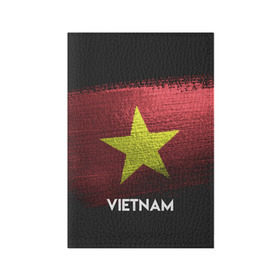 Обложка для паспорта матовая кожа с принтом VIETNAM(Вьетнам) в городе Новоалтайск, натуральная матовая кожа | размер 19,3 х 13,7 см; прозрачные пластиковые крепления | Тематика изображения на принте: urban | vietnam | город | мир | путешествие | символика | страны | флаг