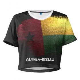 Женская футболка 3D укороченная с принтом Guinea-Bissau(Гвинея-Бисау) в городе Новоалтайск, 100% полиэстер | круглая горловина, длина футболки до линии талии, рукава с отворотами | urban | гвинея бисау | город | мир | путешествие | символика | страны | флаг