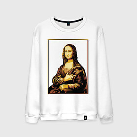 Мужской свитшот хлопок с принтом Fuck from Mona Lisa в городе Новоалтайск, 100% хлопок |  | женщина | искусство | картина | лиза | мона | палец