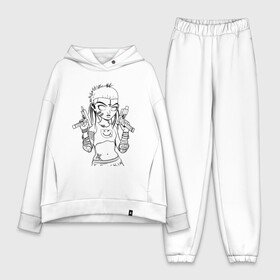 Женский костюм хлопок Oversize с принтом Yo landi (светлые) в городе Новоалтайск,  |  | девушка | контур | линиями | нервана | пушки. пистолеты | смайл | хип хоп | юар