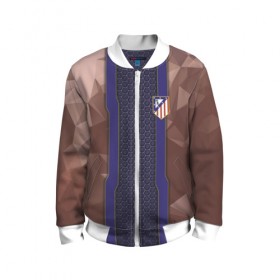 Детский бомбер 3D с принтом Atletico Madrid #1 в городе Новоалтайск, 100% полиэстер | застегивается на молнию, по бокам два кармана без застежек, мягкие манжеты, по низу бомбера и на воротнике — эластичная резинка | Тематика изображения на принте: 