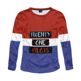 Женский лонгслив 3D с принтом Twenty one pilots в городе Новоалтайск, 100% полиэстер | длинные рукава, круглый вырез горловины, полуприлегающий силуэт | 21 pilots | josh dun | music | rock | twenty one pilots | tyler joseph | джош дан | музыка | рок | тайлер джозеф