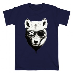 Мужская футболка хлопок с принтом wolf with glasses в городе Новоалтайск, 100% хлопок | прямой крой, круглый вырез горловины, длина до линии бедер, слегка спущенное плечо. | wolf | волк | волк в очках | голова | животное | животное в очках | зверь. | мода | модное | очки | пес | собака | хипстер