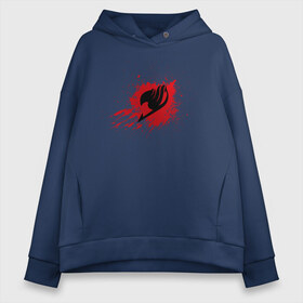 Женское худи Oversize хлопок с принтом Fairy Tail в городе Новоалтайск, френч-терри — 70% хлопок, 30% полиэстер. Мягкий теплый начес внутри —100% хлопок | боковые карманы, эластичные манжеты и нижняя кромка, капюшон на магнитной кнопке | anime | fairy tail | logo | аниме | логотип | сёнэн | хвост феи