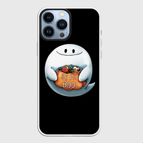 Чехол для iPhone 13 Pro Max с принтом Be my Boo в городе Новоалтайск,  |  | Тематика изображения на принте: candy | deliciouse | ghost | halloween | night | pumpkin | spirit | treat | trick | вкусняшки | гадость | дух | конфеты | ночь | приведение | призрак | сладости | тыква | хеллоуин | хэллоуин