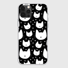 Чехол для iPhone 12 Pro Max с принтом Love Cats Pattern в городе Новоалтайск, Силикон |  | Тематика изображения на принте: белый | кот | котенок | котэ | котя | котята | кошка | любовь | мимими | паттерн | сердечки | сердце | силуэт | черный | я люблю кошек