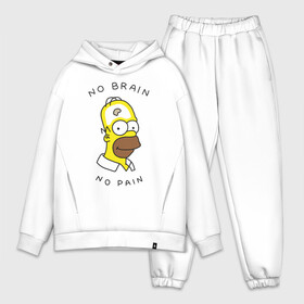 Мужской костюм хлопок OVERSIZE с принтом No brain, no pain в городе Новоалтайск,  |  | homer simpson | no brain | no brain no pain | no pain | the simpsons | гомер | нет мозга | нет проблем | подарок другу | подарок с приколом | прикол | прикольная надпись | симпсон | симпсоны