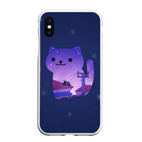 Чехол для iPhone XS Max матовый с принтом Ночной Котик в городе Новоалтайск, Силикон | Область печати: задняя сторона чехла, без боковых панелей | Тематика изображения на принте: cat | cats | kitten | kitty | night | pussy | sky | space | star | stars | звезда | звезды | космос | кот | котенок | котик | котики | коты | котята | кошка | кошки | небо | ночное | ночь
