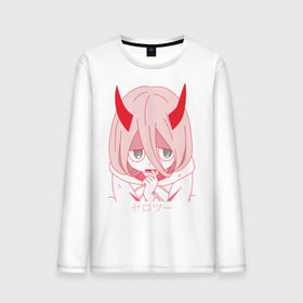 Мужской лонгслив хлопок с принтом Child Zero Two в городе Новоалтайск, 100% хлопок |  | 002 | darling in the franxx | iota | zero two | зеро ту | любимый во франксе | милый во франкcе