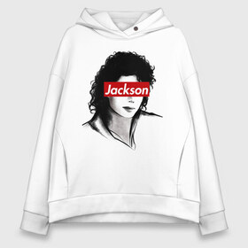 Женское худи Oversize хлопок с принтом Michael Jackson в городе Новоалтайск, френч-терри — 70% хлопок, 30% полиэстер. Мягкий теплый начес внутри —100% хлопок | боковые карманы, эластичные манжеты и нижняя кромка, капюшон на магнитной кнопке | jackson | michael | джексон | майкл