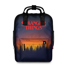 Женский рюкзак 3D с принтом STRANGER THINGS в городе Новоалтайск, 100% полиэстер | лямки с регулируемой длиной, сверху ручки, чтобы рюкзак нести как сумку. Основное отделение закрывается на молнию, как и внешний карман. Внутри два дополнительных кармана, один из которых закрывается на молнию. По бокам два дополнительных кармашка, куда поместится маленькая бутылочка
 | 011 | eleven | friends don t lie | netflix | stranger things | демогоргон | нетфликс | одиннадцатая | очень странные дела | сериалы