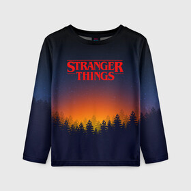Детский лонгслив 3D с принтом STRANGER THINGS | ОЧЕНЬ СТРАННЫЕ ДЕЛА в городе Новоалтайск, 100% полиэстер | длинные рукава, круглый вырез горловины, полуприлегающий силуэт
 | 011 | eleven | friends don t lie | netflix | stranger things | демогоргон | нетфликс | одиннадцатая | очень странные дела | сериалы