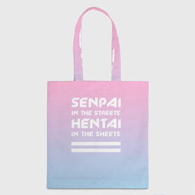 Сумка 3D повседневная с принтом Senpai in the streets в городе Новоалтайск, 100% полиэстер | Плотность: 200 г/м2; Размер: 34×35 см; Высота лямок: 30 см | ahegao | kawaii | lips | o face | senpai | аниме | ахегао | семпай | сенпай