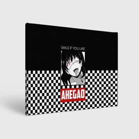 Холст прямоугольный с принтом Smile в городе Новоалтайск, 100% ПВХ |  | ahegao | kawaii | lips | o face | senpai | аниме | ахегао | семпай | сенпай