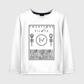Детский лонгслив хлопок с принтом Twenty one pilots в городе Новоалтайск, 100% хлопок | круглый вырез горловины, полуприлегающий силуэт, длина до линии бедер | 21 pilots | josh dun | music | rock | twenty one pilots | tyler joseph | джош дан | музыка | рок | тайлер джозеф