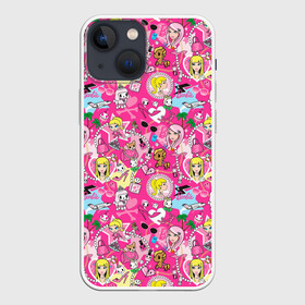 Чехол для iPhone 13 mini с принтом Barbie and Tokidoki в городе Новоалтайск,  |  | adios | barbie | brilliant | cat | dog | doll | girl | heart | heels | japan | palm | pony | tokidoki | адьос | барби | девушка | иногда | кот | кошка | кукла | пес | пони | собака | япония