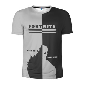 Мужская футболка 3D спортивная с принтом Человек-Куст Fortnite в городе Новоалтайск, 100% полиэстер с улучшенными характеристиками | приталенный силуэт, круглая горловина, широкие плечи, сужается к линии бедра | battle | bush | fortnite | half | man | ninja | royale | битва | кефир | королевская | куст | наполовину | нинздя | победа | форт | фортнайт | форточка | человек
